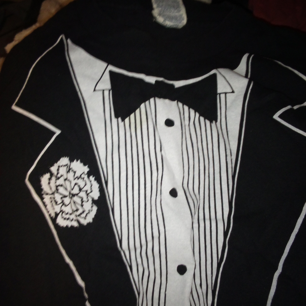 Delta Pro Weight Black Tuxedo Graphic T-Shirt Adult Large L